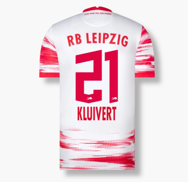 2021/22 RB Leipzig Home Kit Soccer Jersey KLUIVERT 21 printing